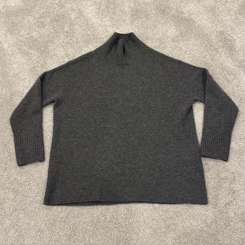 Jarbo Dark Gray Cashmere Olympia Oversized Turtleneck Size Large - Picture 2 of 8
